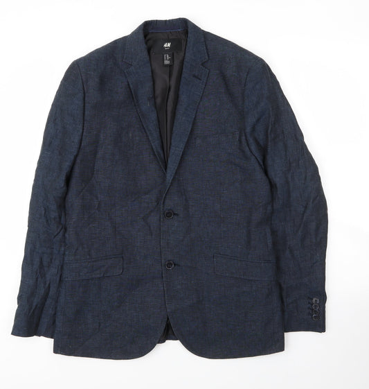 H&M Mens Blue  Cotton 2 Piece Blazer Size 38