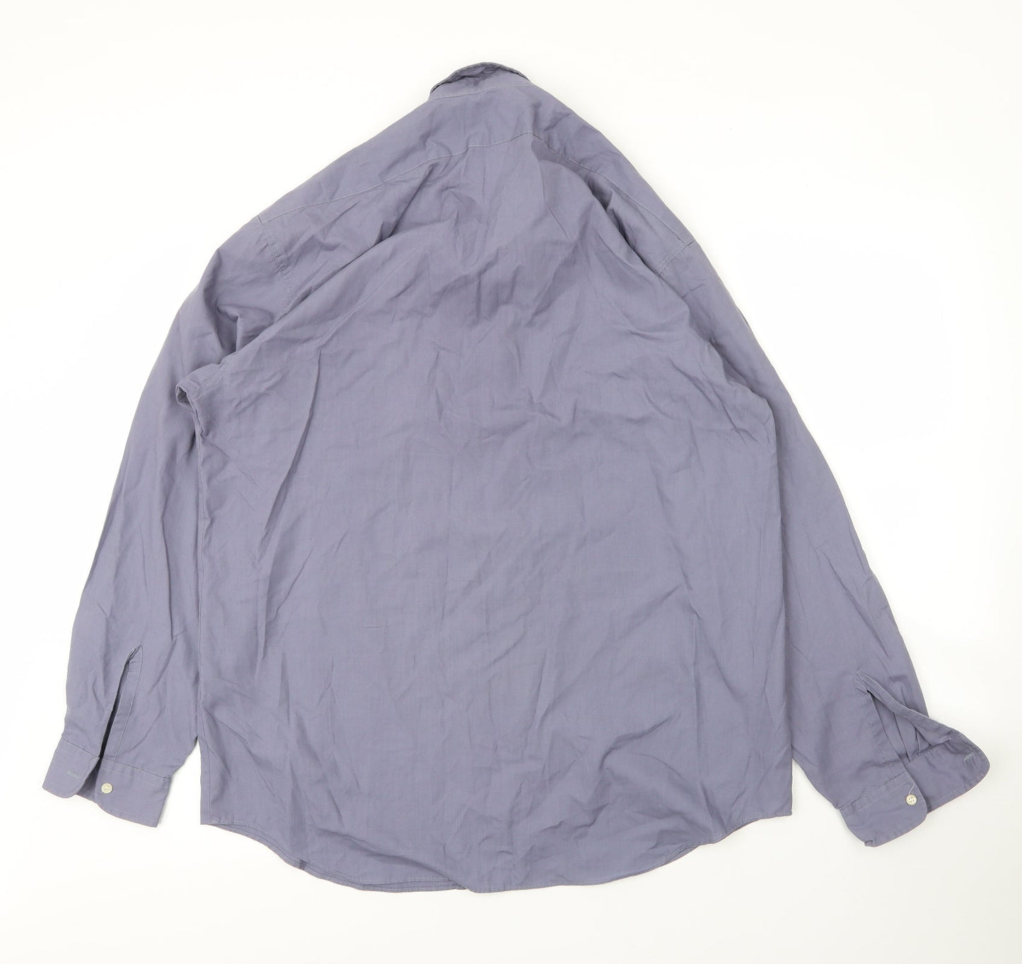 Ambience Mens Blue  Cotton  Button-Up Size 16 Collared Button