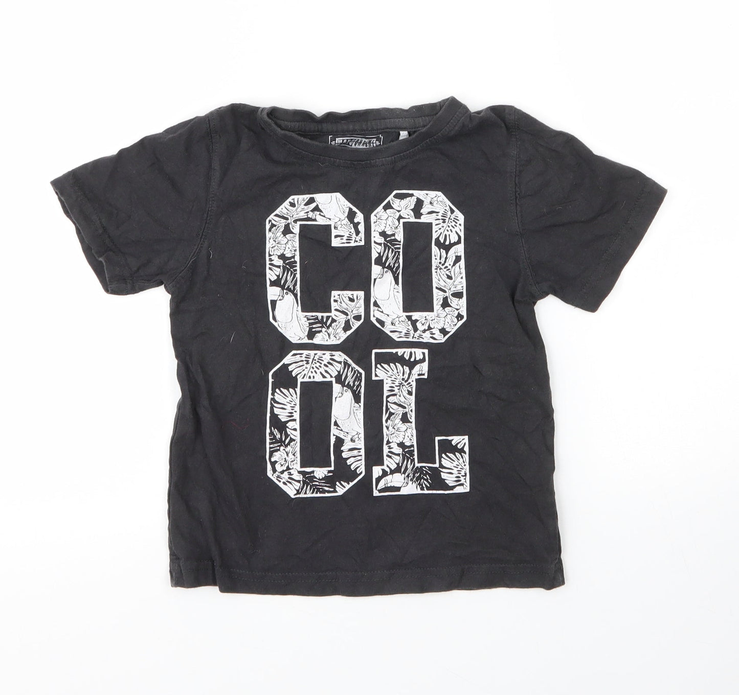 TU Boys Grey  Cotton Basic T-Shirt Size 4 Years Round Neck