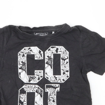 Tu Boys Grey  Cotton Basic T-Shirt Size 4 Years Round Neck