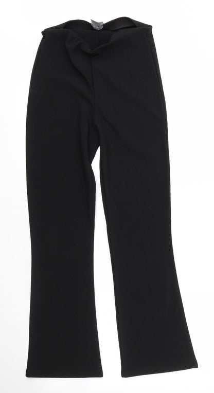 XE Womens Black  Polyester Trousers  Size 10 L28 in Regular