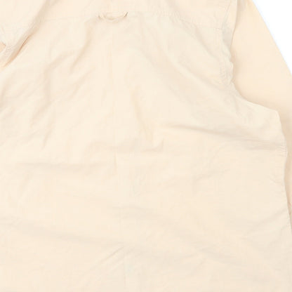 Outdoors Mens Beige  Nylon  Button-Up Size M V-Neck Button