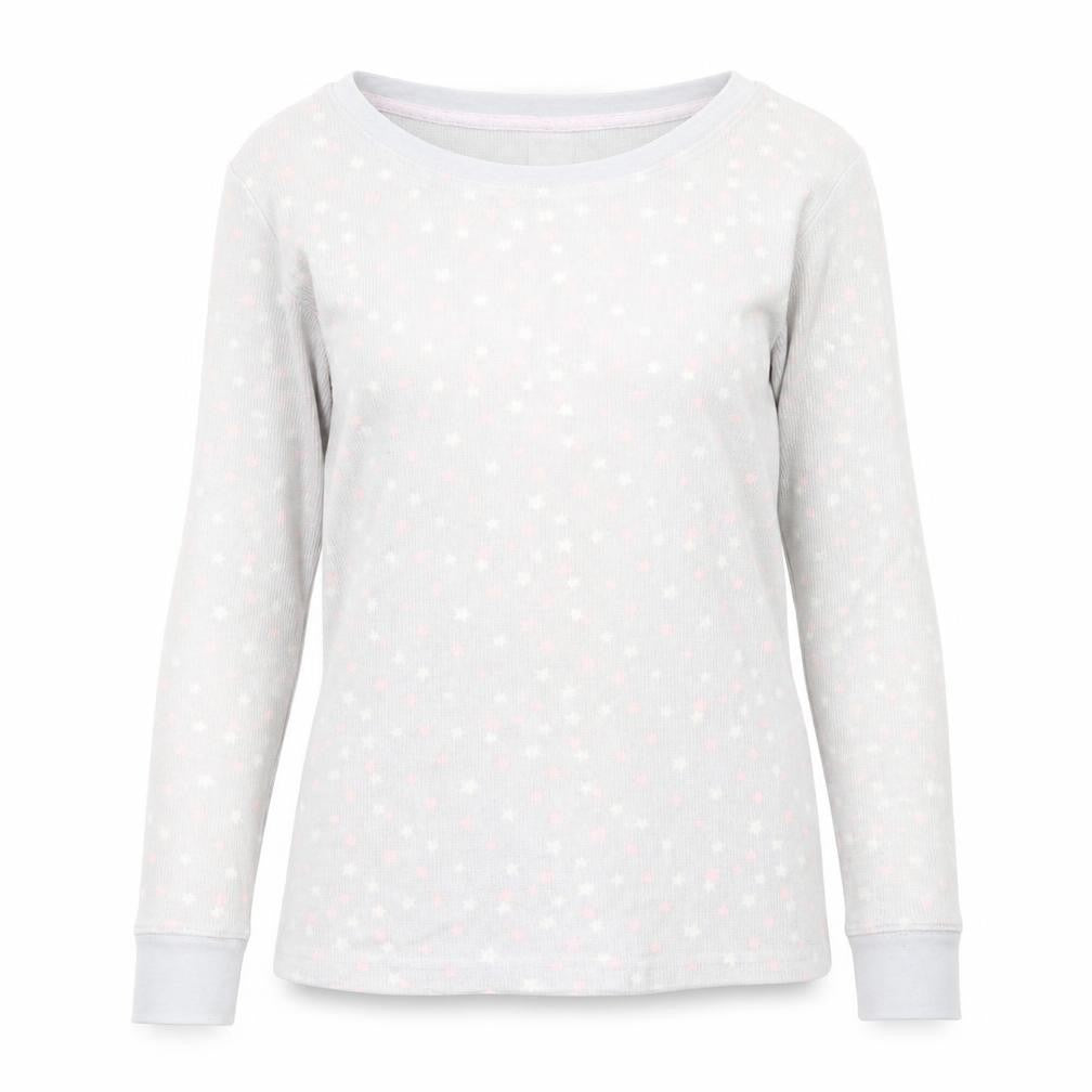 Peacocks Womens Grey Round Neck  Cotton Pullover Jumper Size 12   - PJ top