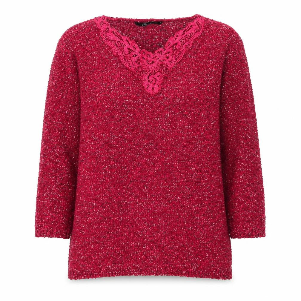 Bonmarché Womens Red Polyester Basic Blouse Size M V-Neck