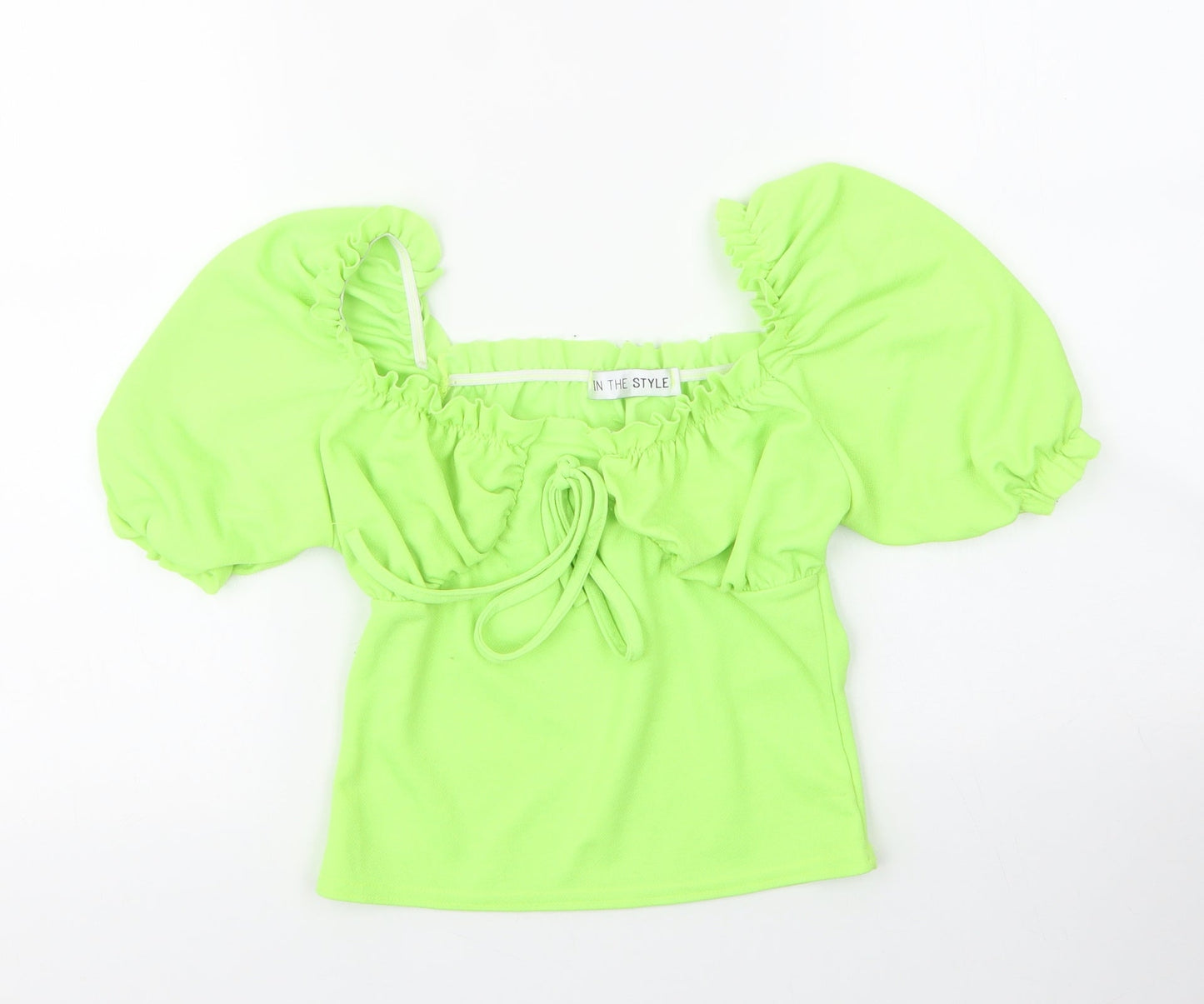 In the Style Womens Green  Polyester Basic Blouse Size 8 Square Neck