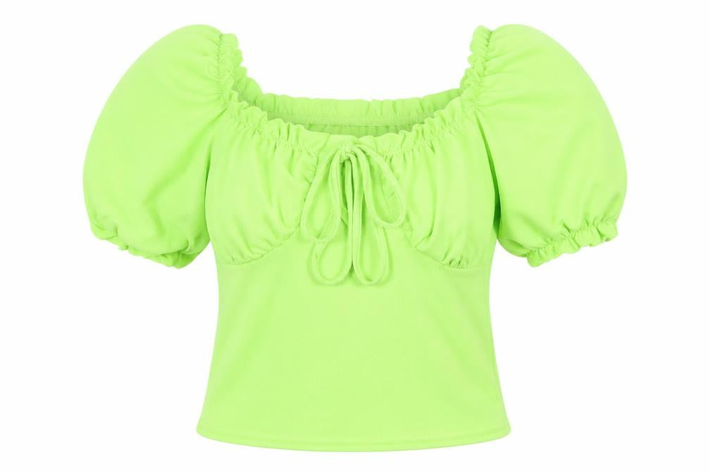 In the Style Womens Green  Polyester Basic Blouse Size 8 Square Neck