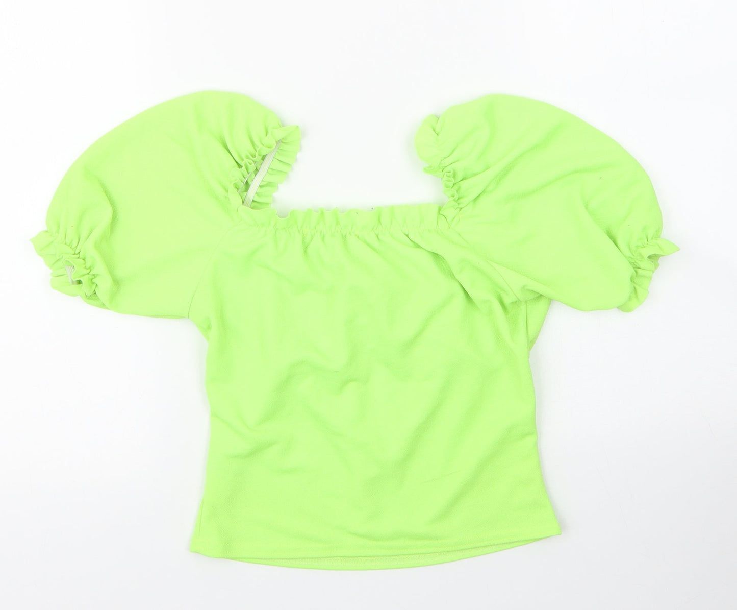In the Style Womens Green  Polyester Basic Blouse Size 8 Square Neck