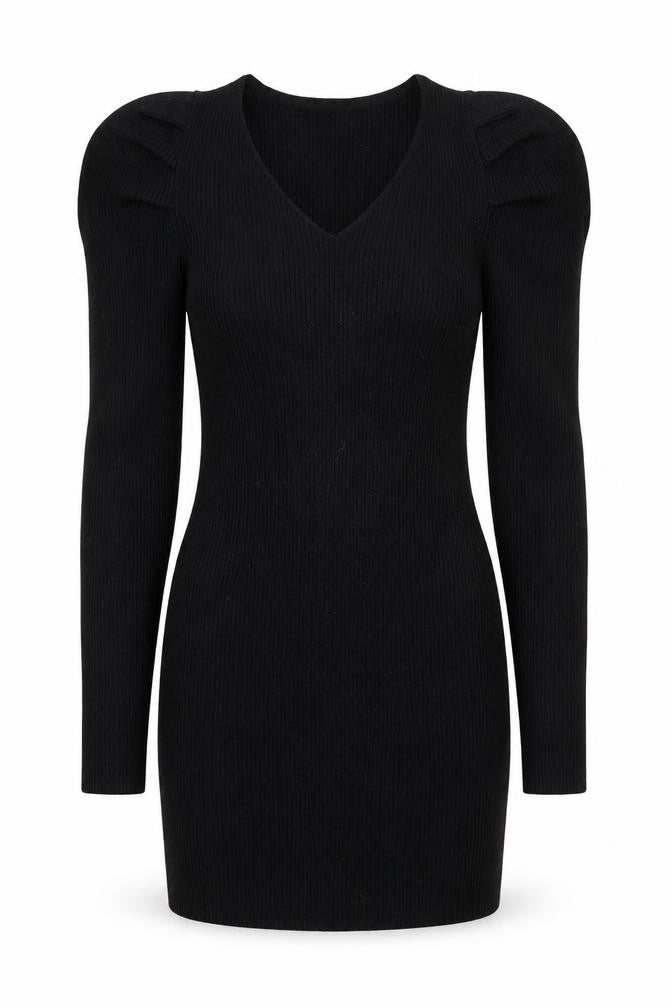 Glamorous Womens Black  Viscose Bodycon  Size 10  V-Neck