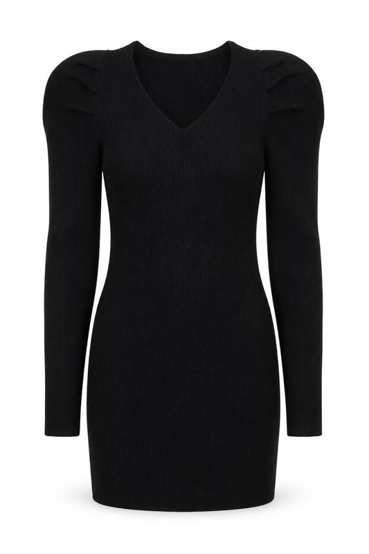 Glamorous Womens Black  Viscose Bodycon  Size 10  V-Neck