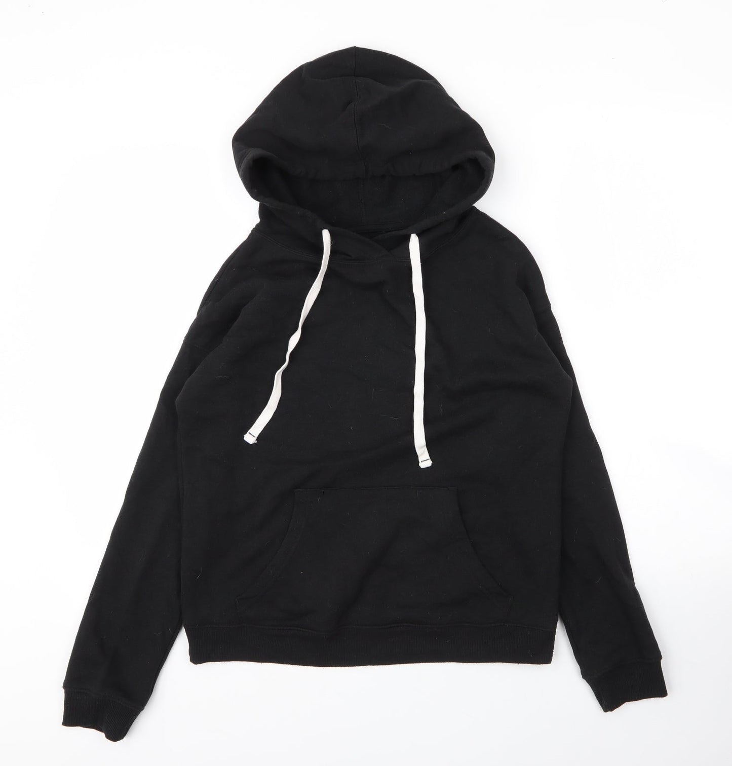 Preworn Mens Black  Cotton Pullover Hoodie Size XS