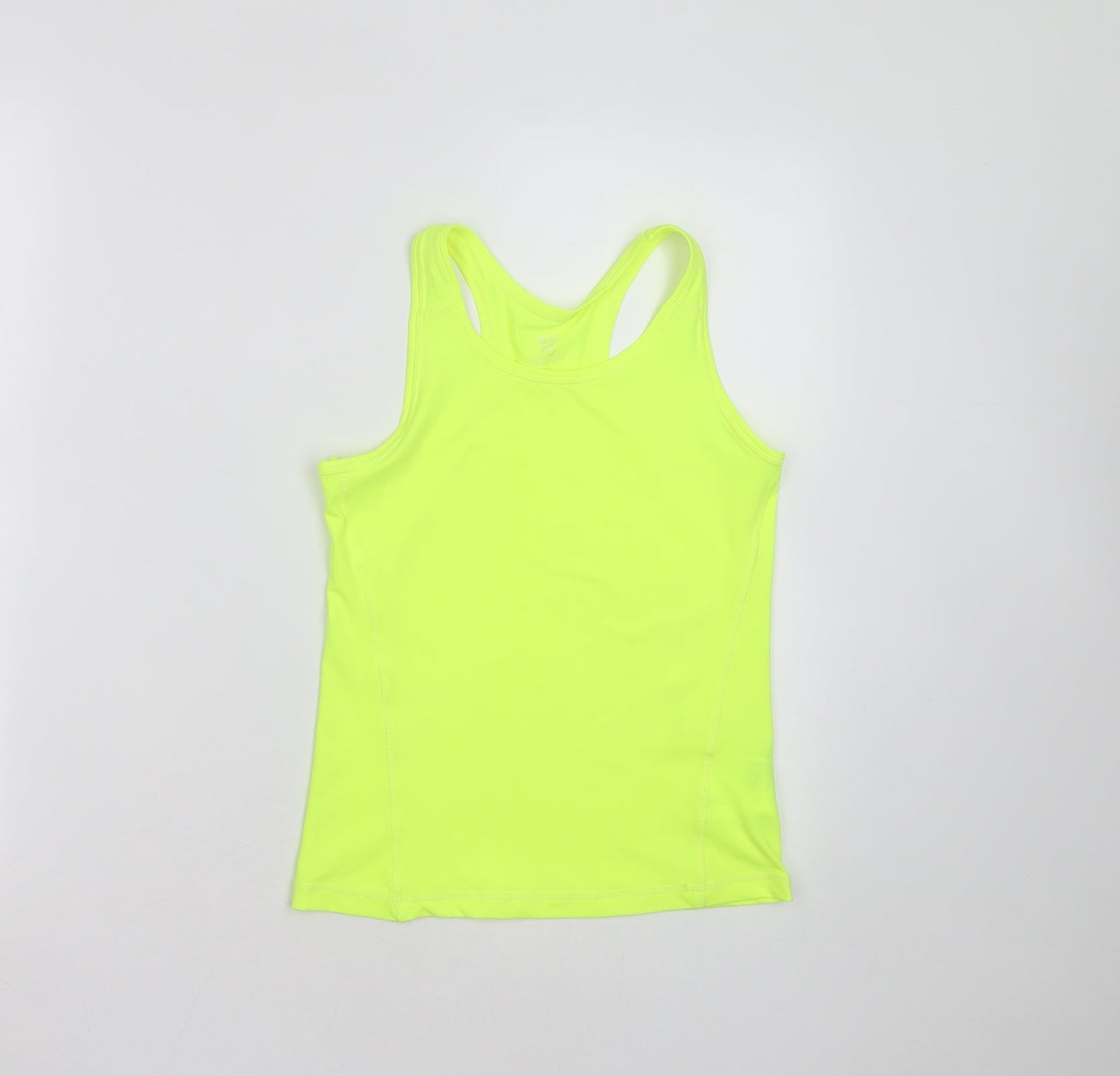 H&M Girls Yellow  Polyester Basic Tank Size 8-9 Years Round Neck  - active wear
