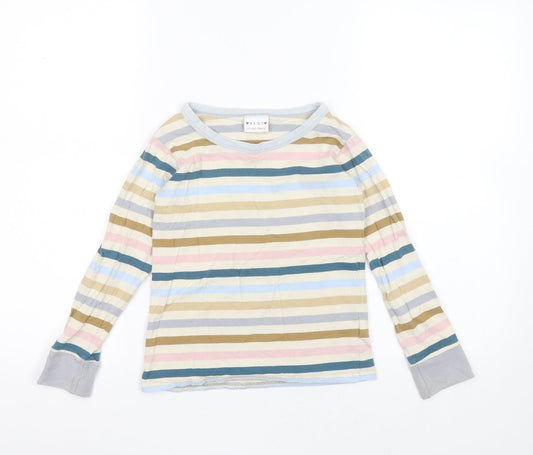 NEXT Girls Multicoloured Striped Cotton Top Pyjama Top Size 8 Years