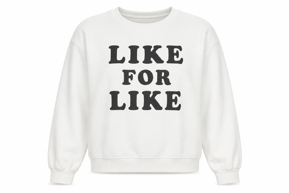 Bershka Womens White  Cotton Blend Pullover Sweatshirt Size L   - like for like