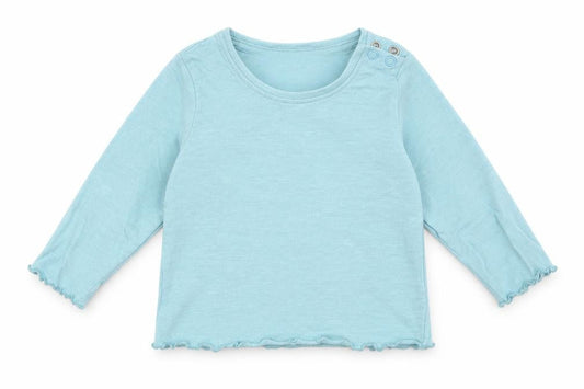 Primark Girls Blue  Cotton Basic T-Shirt Size 6-9 Months Round Neck