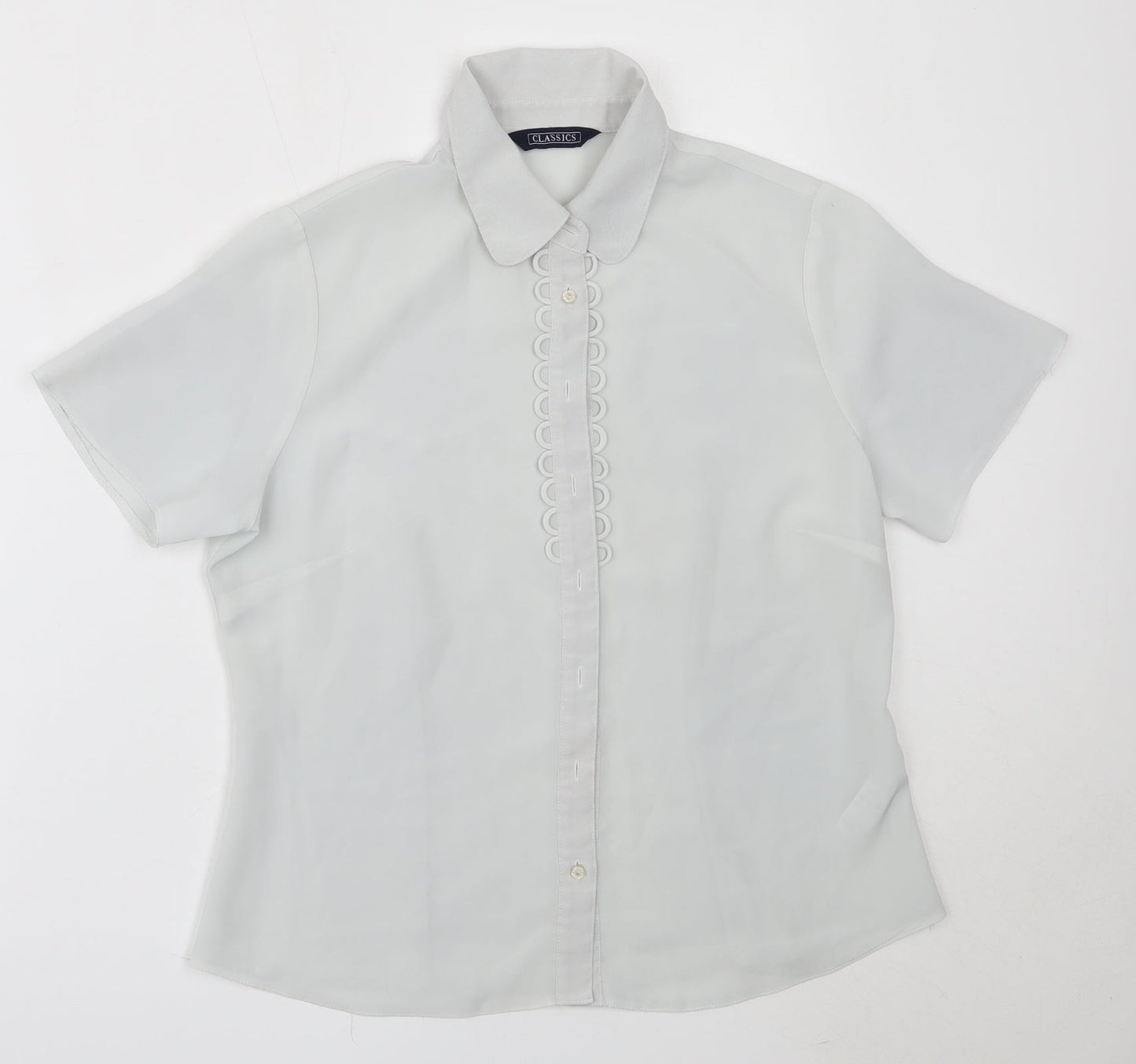 BHS Womens Grey  Polyester Basic Button-Up Size 12 Collared
