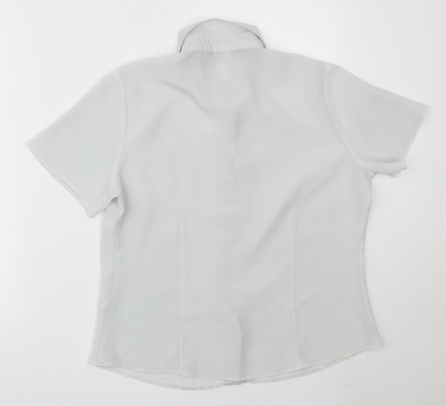BHS Womens Grey  Polyester Basic Button-Up Size 12 Collared