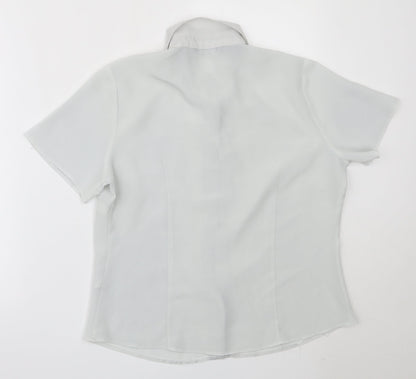 BHS Womens Grey  Polyester Basic Button-Up Size 12 Collared