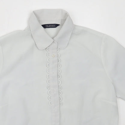 BHS Womens Grey  Polyester Basic Button-Up Size 12 Collared