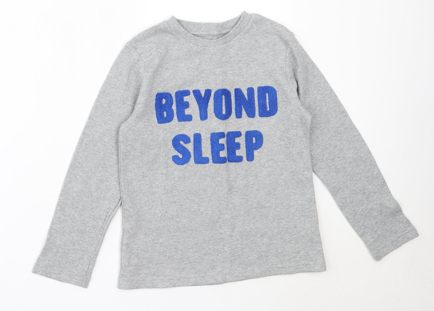 NEXT Boys Grey  Cotton Basic T-Shirt Size 7-8 Years Round Neck