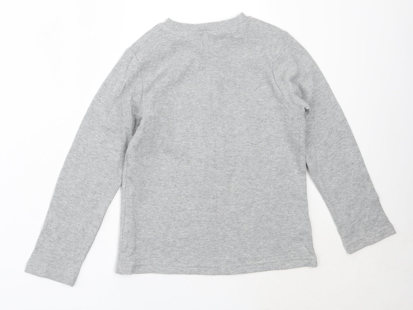 NEXT Boys Grey  Cotton Basic T-Shirt Size 7-8 Years Round Neck