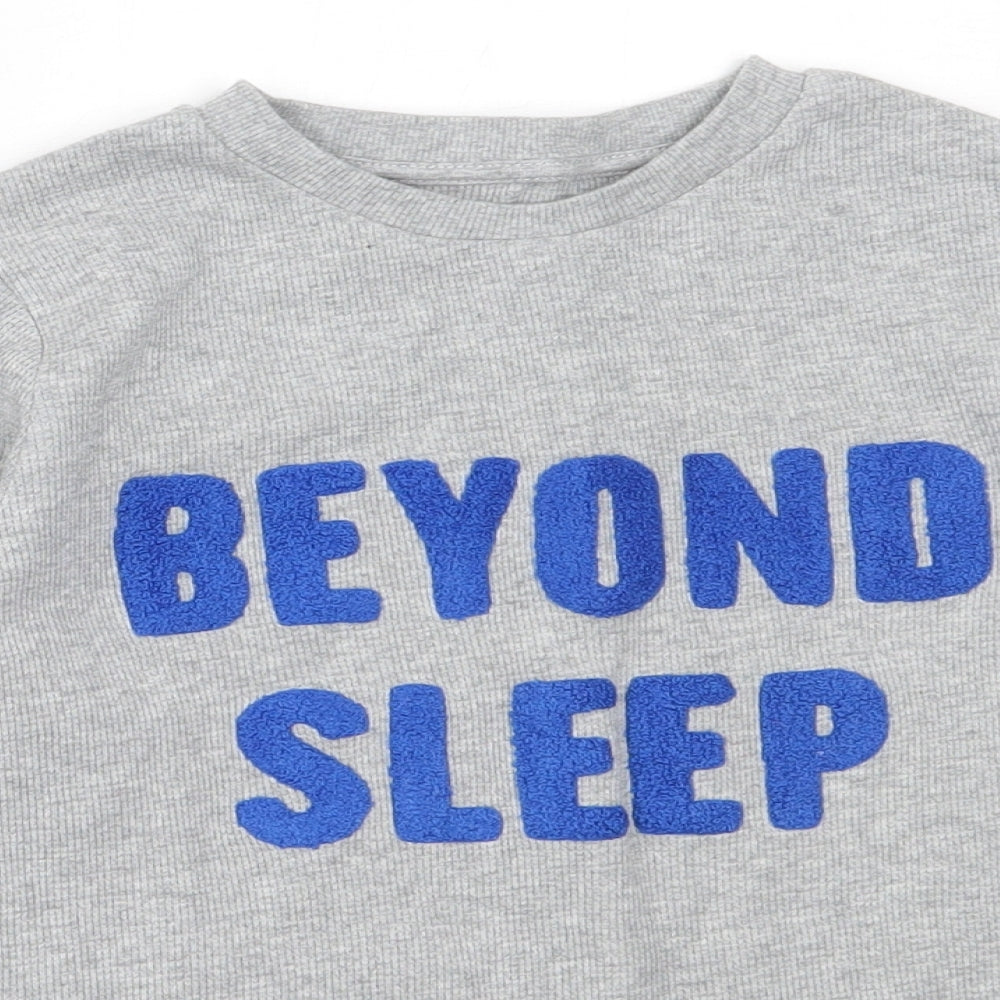 NEXT Boys Grey  Cotton Basic T-Shirt Size 7-8 Years Round Neck