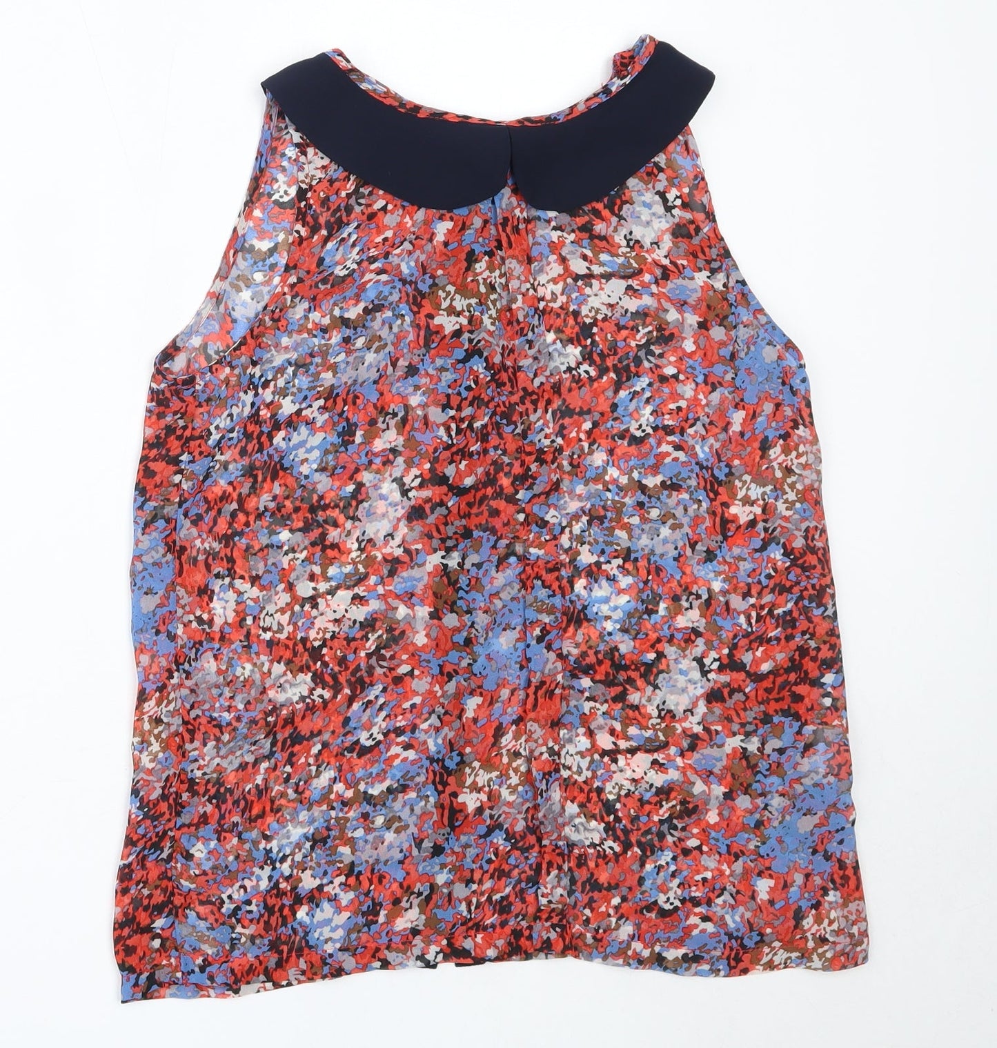 Grace & Mila Womens Red  Polyester Basic Blouse Size S Collared