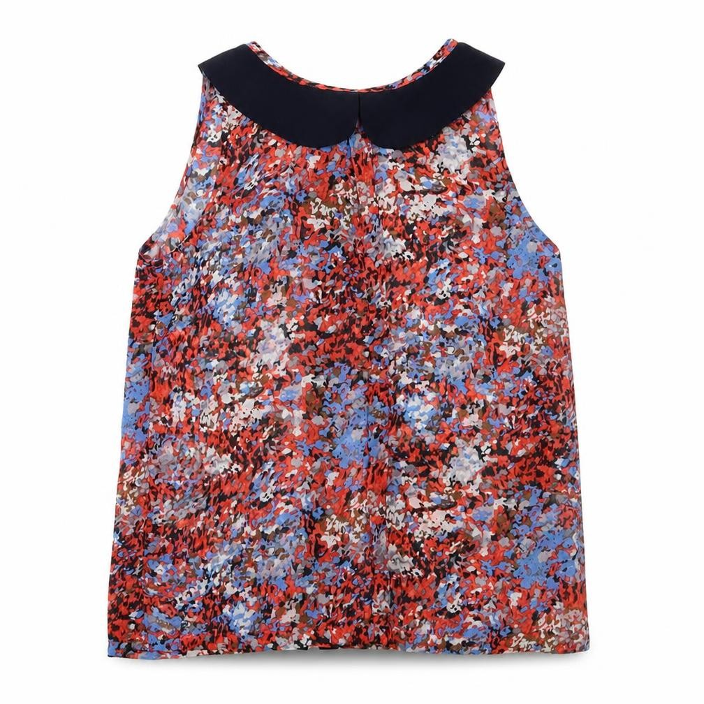 Grace & Mila Womens Red  Polyester Basic Blouse Size S Collared