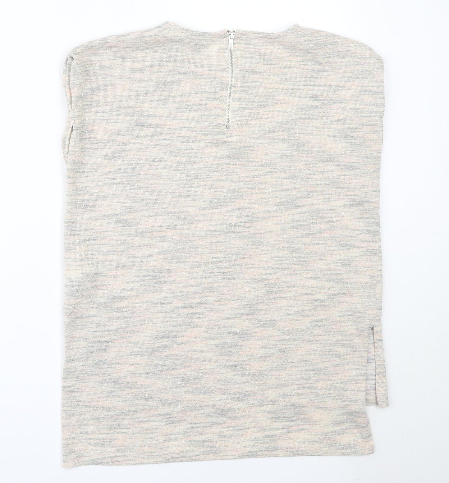 Warehouse Womens Ivory  Polyester Basic T-Shirt Size 10 Round Neck
