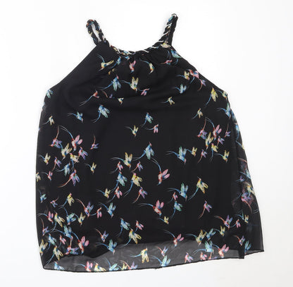 Preloved Izabel London Womens Black  Polyester Basic Blouse Size 10 Round Neck - Back