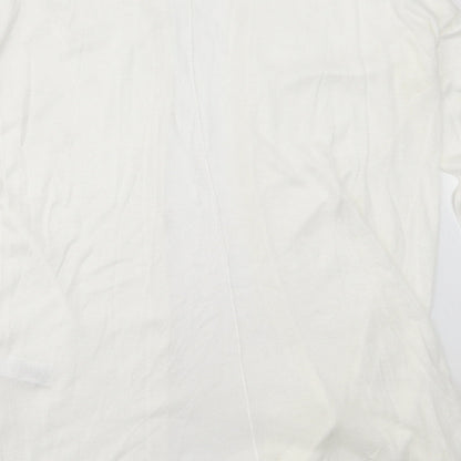 Next Womens White Round Neck  Acrylic Pullover Jumper Size 8