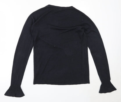 Dorothy Perkins Womens Blue Round Neck  Acrylic Pullover Jumper Size 10