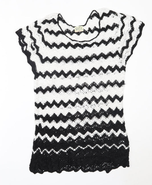 City Casuals Womens Black  Viscose Basic Blouse Size 2XL Round Neck