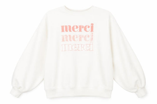 F&F Womens White  Cotton Pullover Sweatshirt Size 8  Pullover - merci