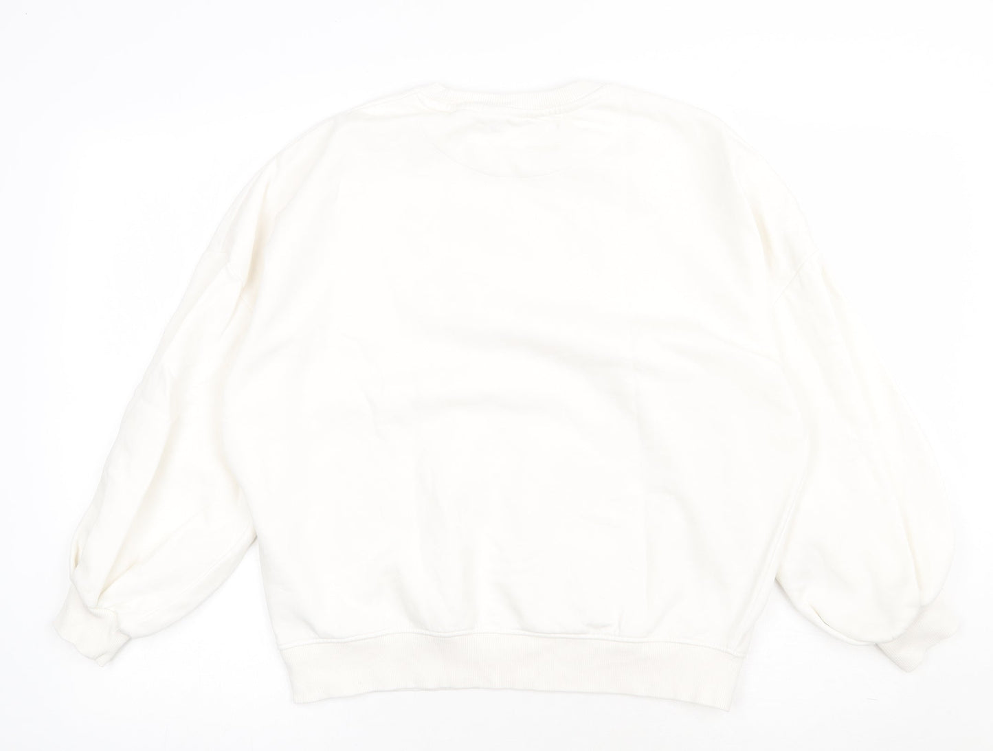 F&F Womens White  Cotton Pullover Sweatshirt Size 8  Pullover - merci