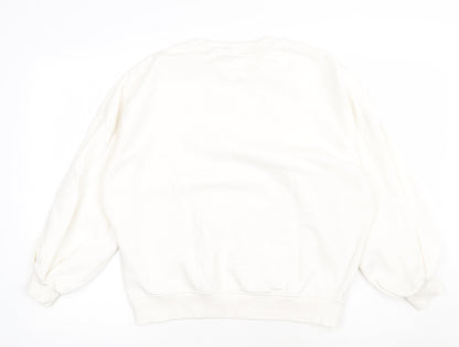 F&F Womens White  Cotton Pullover Sweatshirt Size 8  Pullover - merci