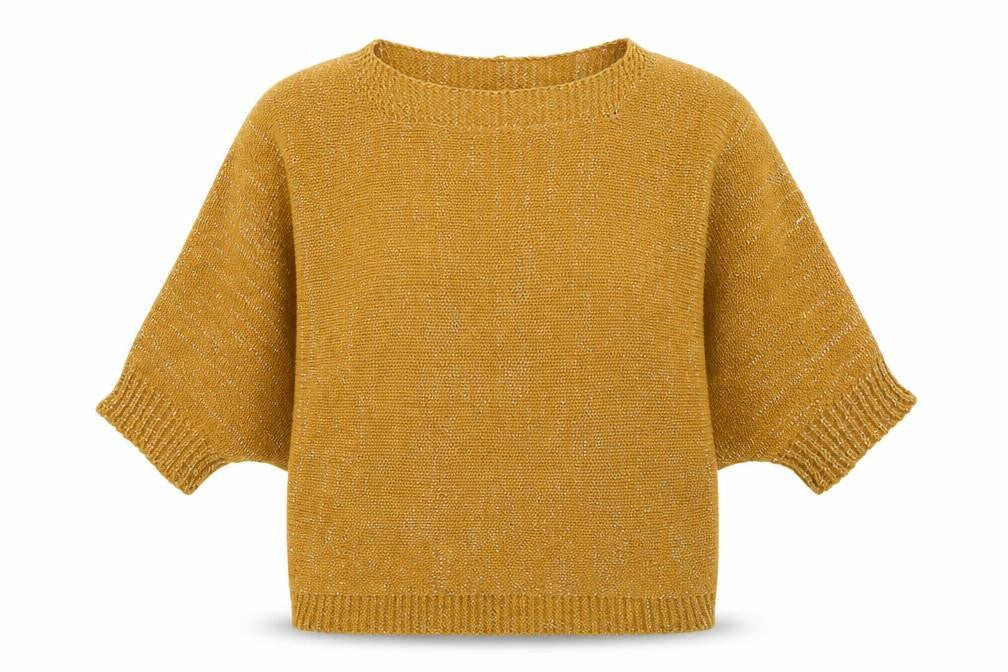 Amanti Womens Yellow  Acrylic Pullover Sweatshirt Size S  Pullover