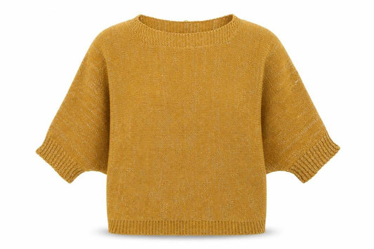 Amanti Womens Yellow  Acrylic Pullover Sweatshirt Size S  Pullover