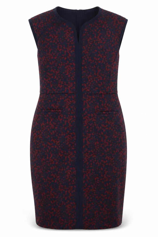 sainsburys Womens Red Geometric Polyester Bodycon  Size 12  V-Neck Pullover