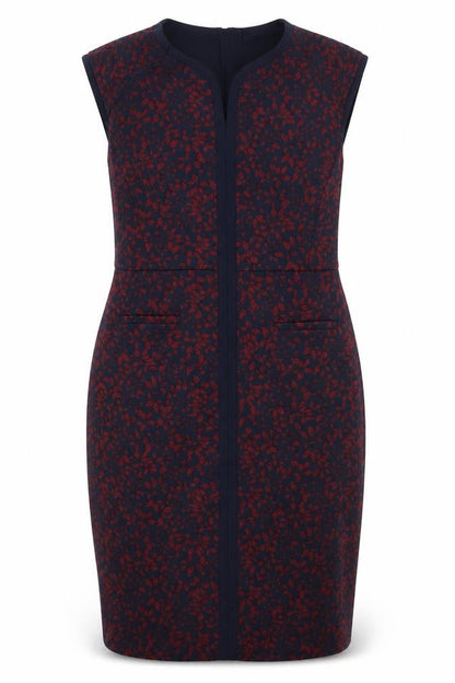 TU Womens Red Geometric Polyester Bodycon  Size 12  V-Neck Pullover