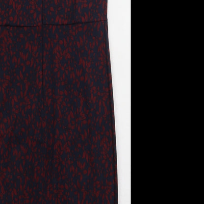 TU Womens Red Geometric Polyester Bodycon  Size 12  V-Neck Pullover