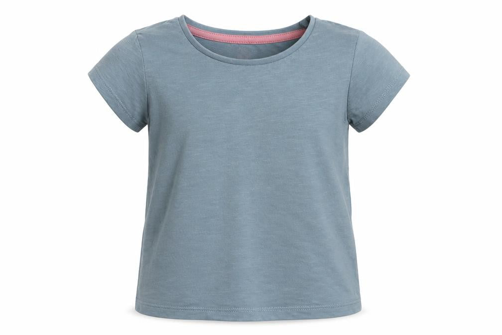 siansburys Girls Grey  Cotton Basic T-Shirt Size 4-5 Years Crew Neck Pullover