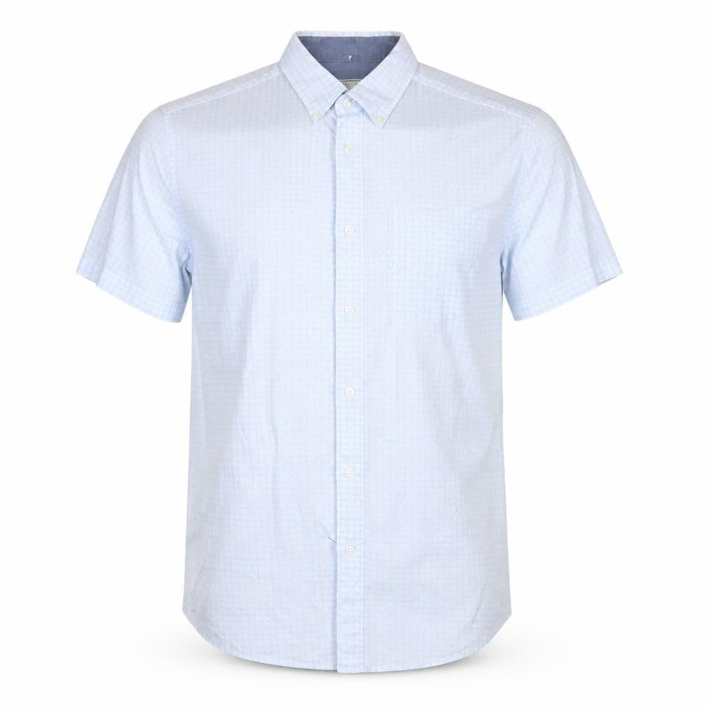 NEXT Mens Blue Geometric Cotton  Button-Up Size S Collared Button