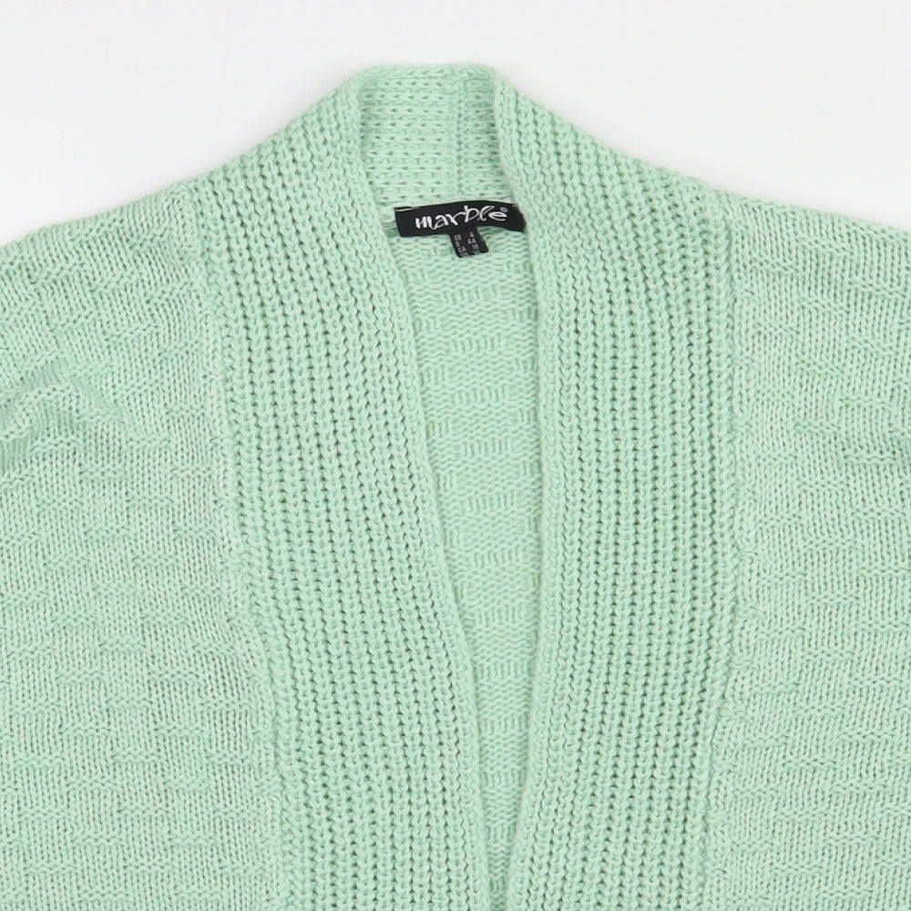 Marble Womens Green V-Neck  Acrylic Cardigan Jumper Size 4