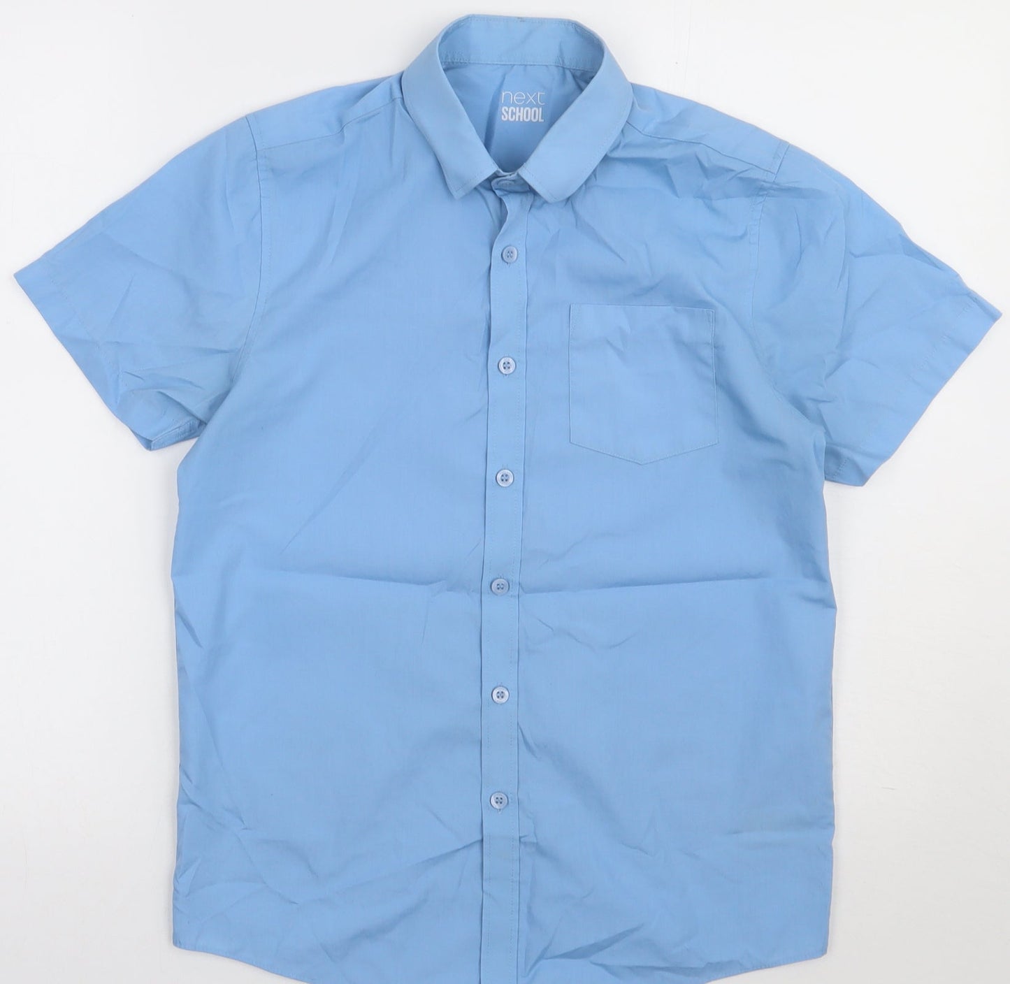 NEXT Boys Blue  Polyester Basic Button-Up Size 12 Years Collared Button - school Wear