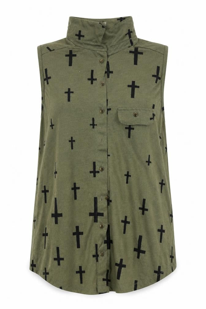 Atmosphere Womens Green  Polyester Basic Button-Up Size 14 Collared
