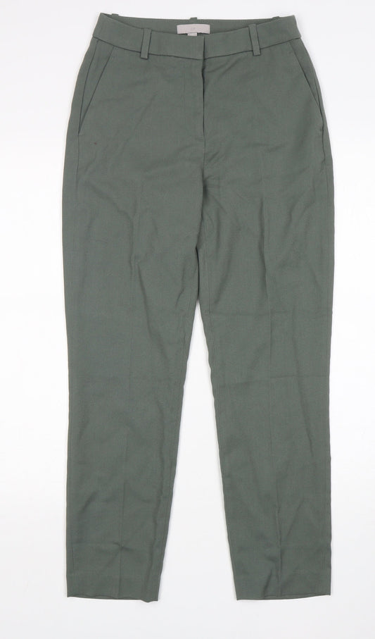 H&M Womens Green  Polyester Trousers  Size 6 L27 in Regular