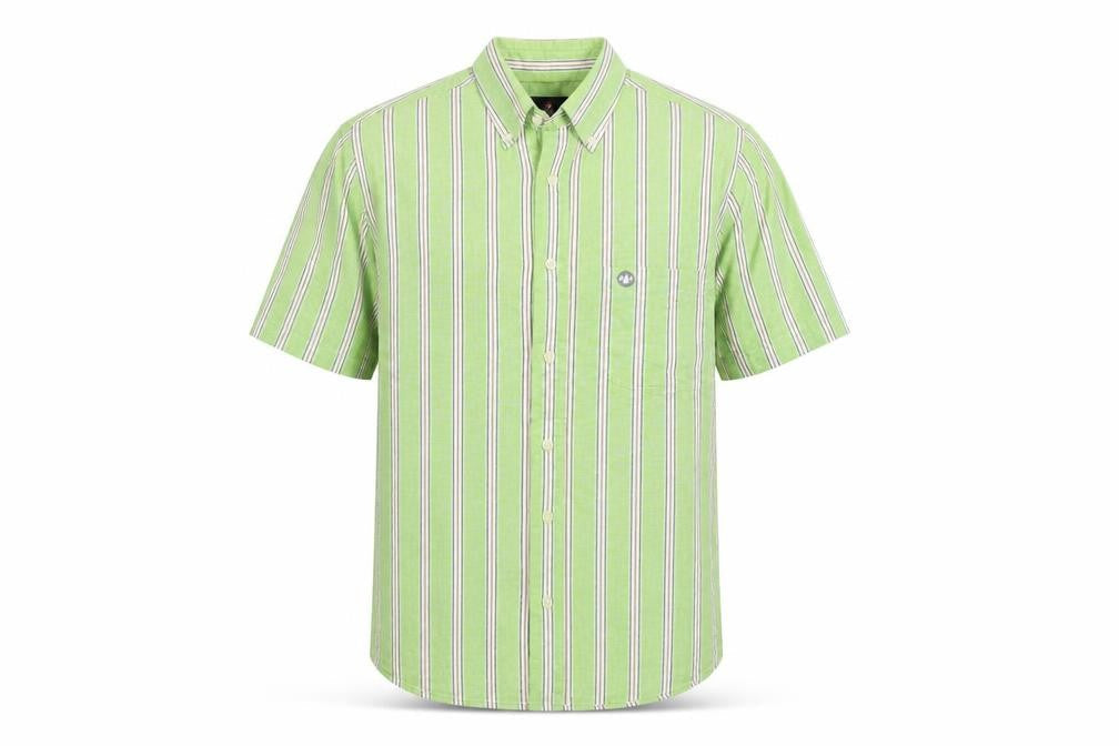 Murphy & Nye Mens Green Striped Cotton  Button-Up Size M Collared