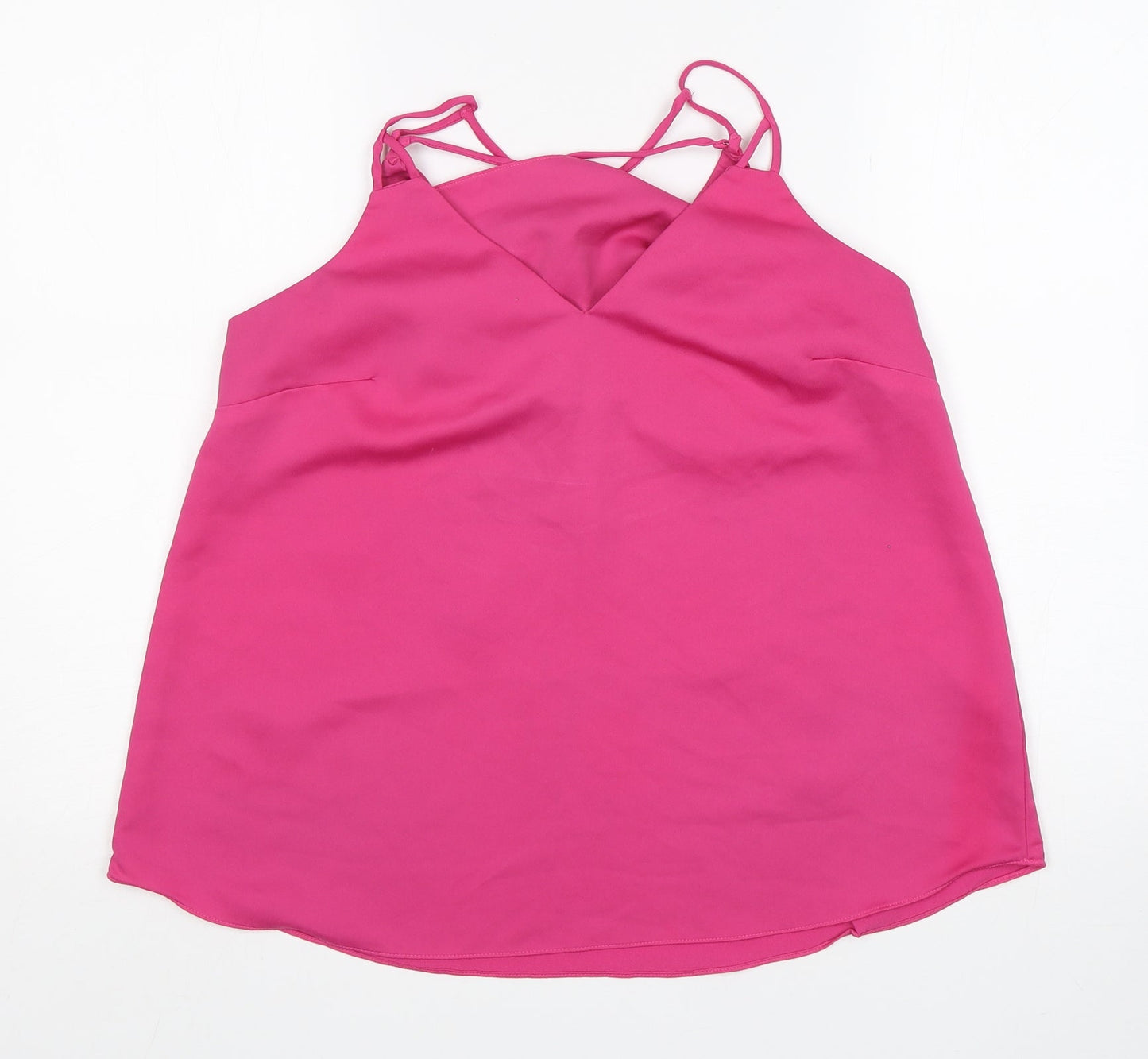 NEXT Womens Pink  Polyester Basic Blouse Size 12 V-Neck