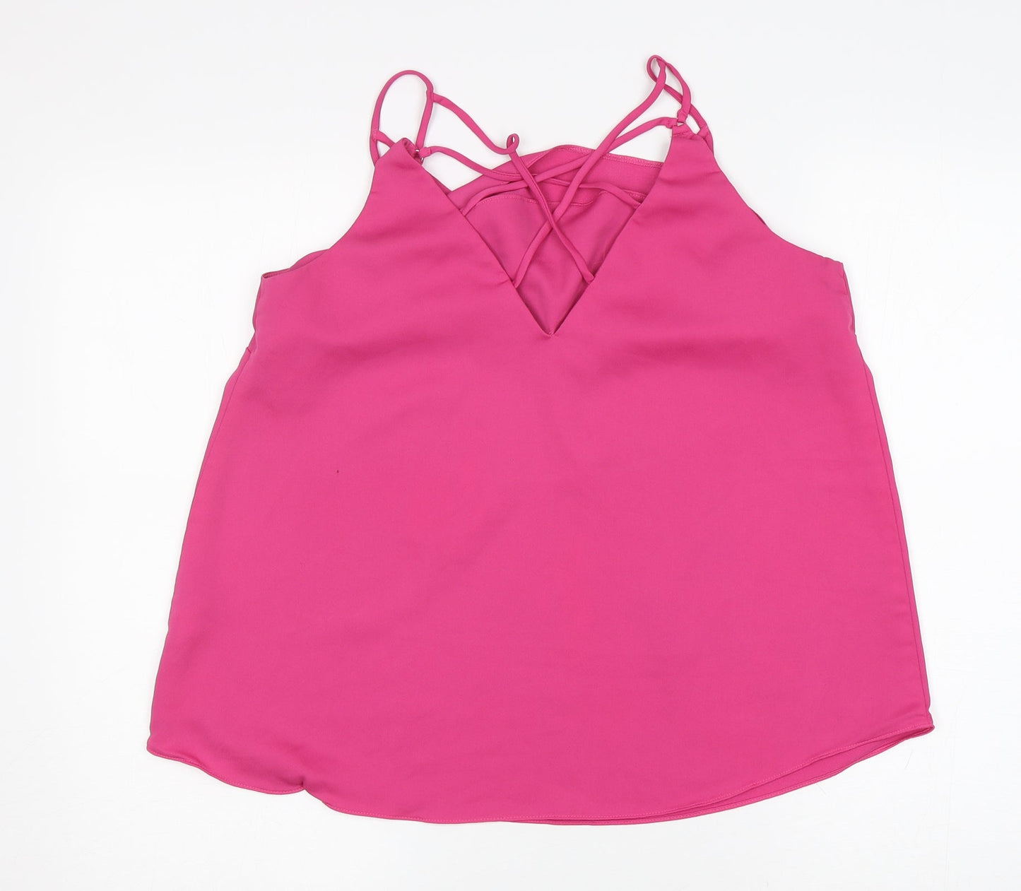 NEXT Womens Pink  Polyester Basic Blouse Size 12 V-Neck