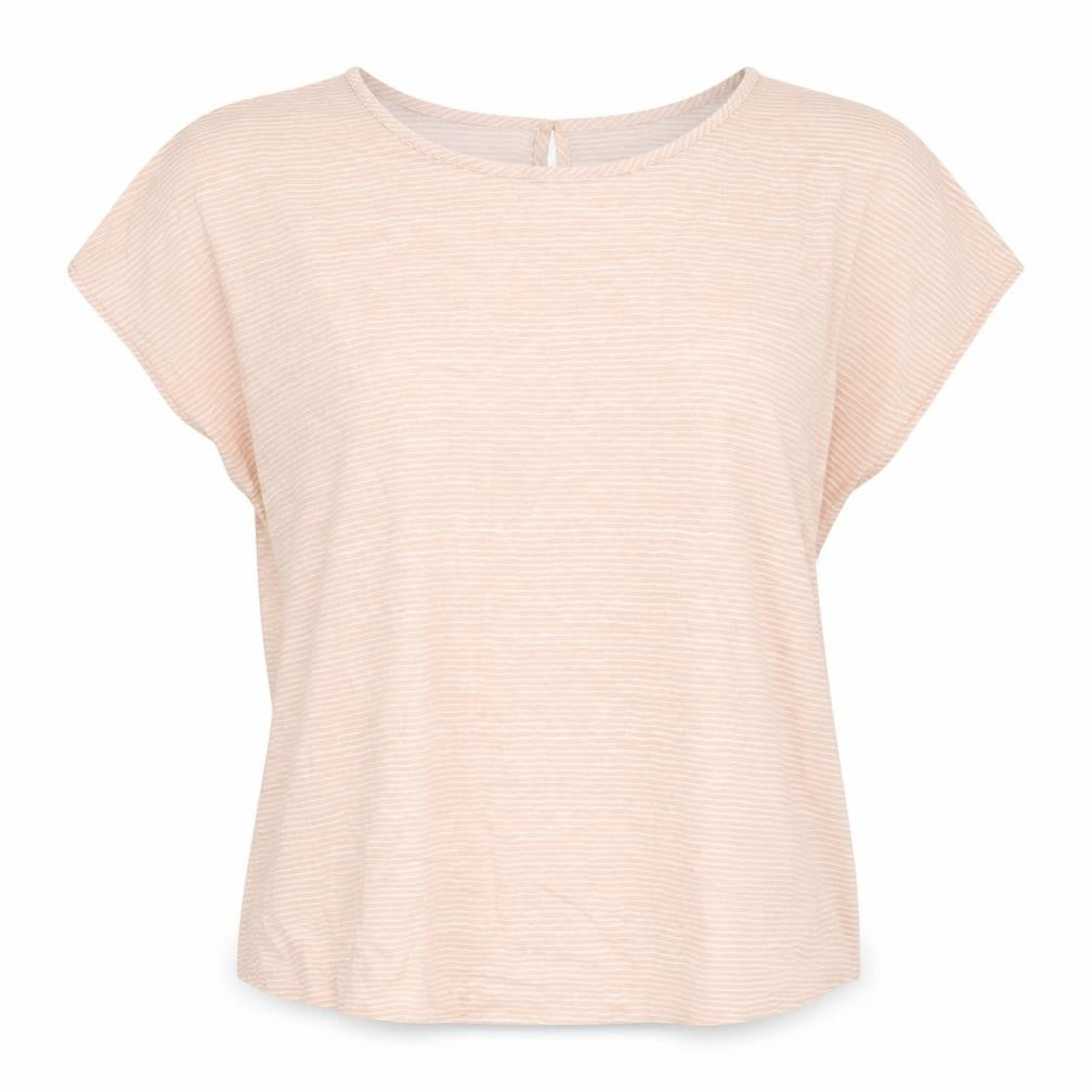 Soyaconcept Womens Pink Striped  Basic Blouse Size M Round Neck